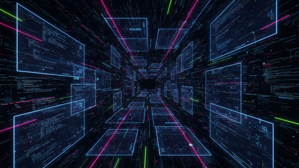 仮想空間のコード背景