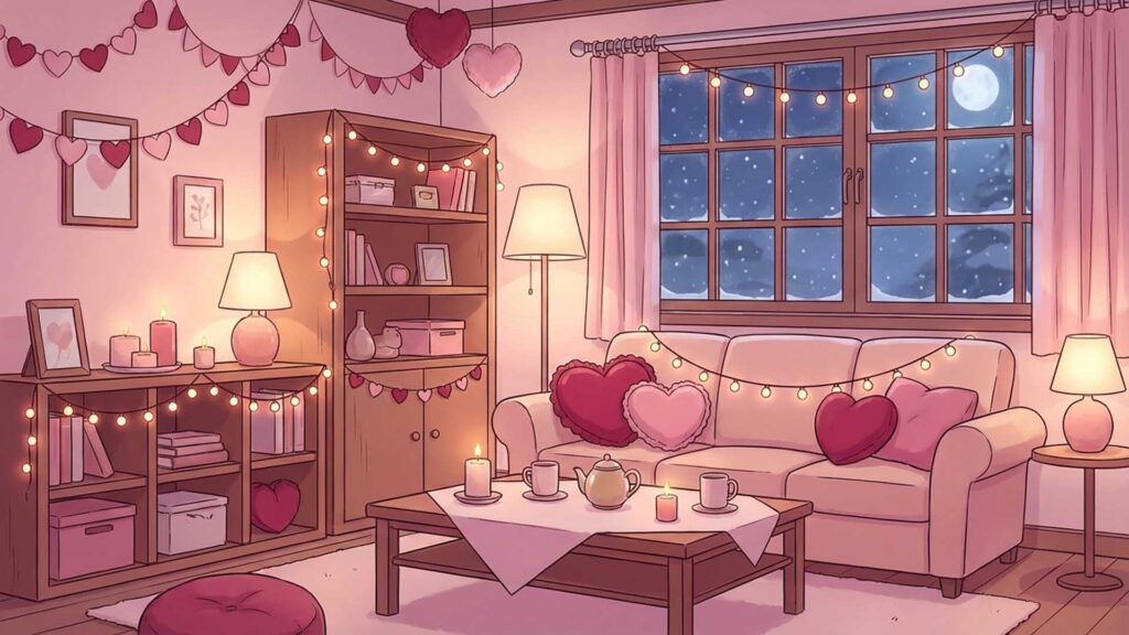 バレンタイン装飾の部屋