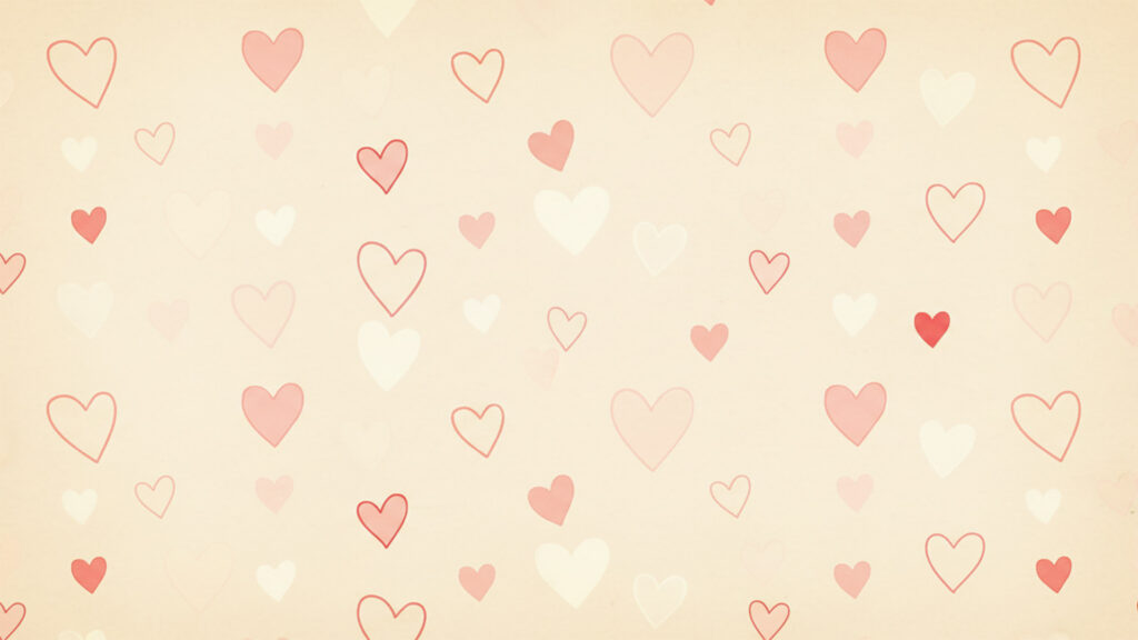 手書き風のハート背景の背景イラストのフリー素材