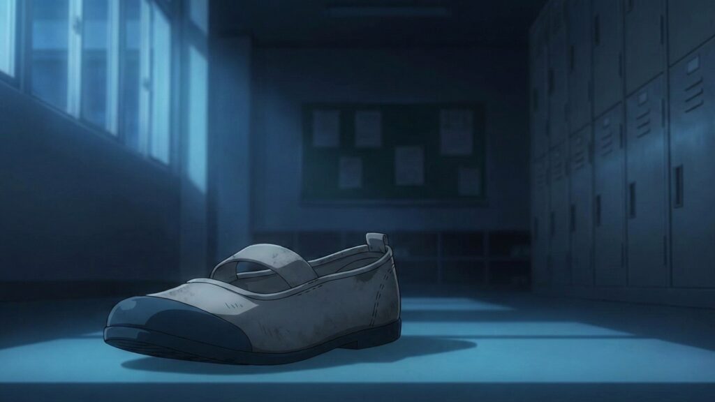 深夜の学校の長い廊下