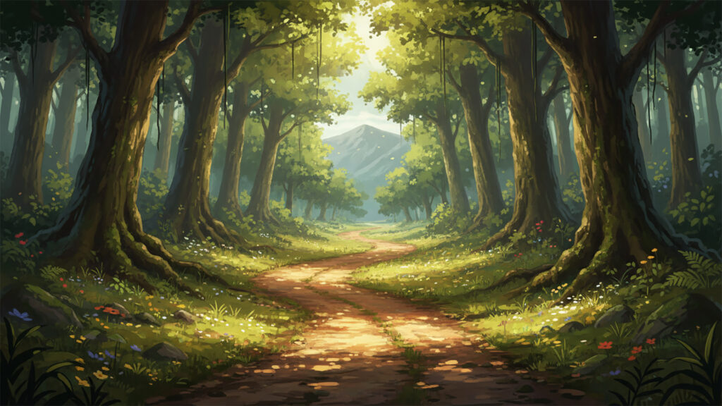 森の奥へ続く道