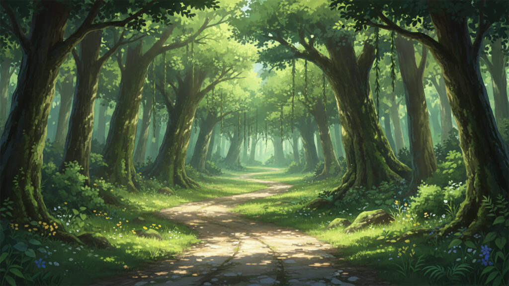 森の奥へ続く道