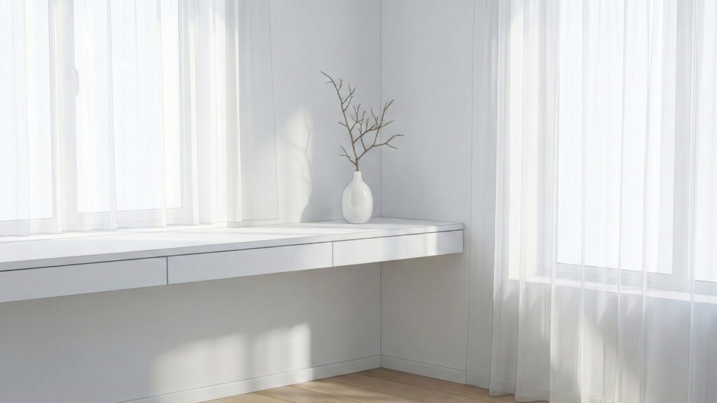 シンプルな白を基調とした部屋