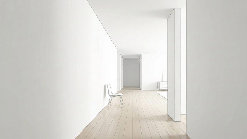 シンプルな白を基調とした部屋