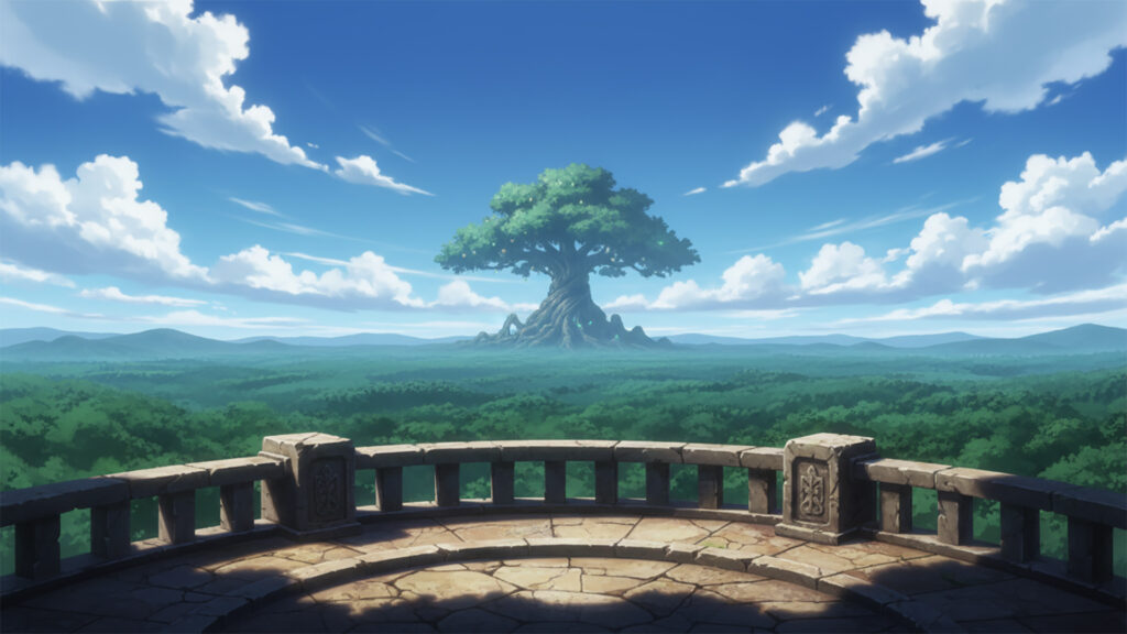 展望台から見える一本の巨大な木