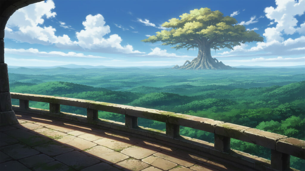 展望台から見える一本の巨大な木