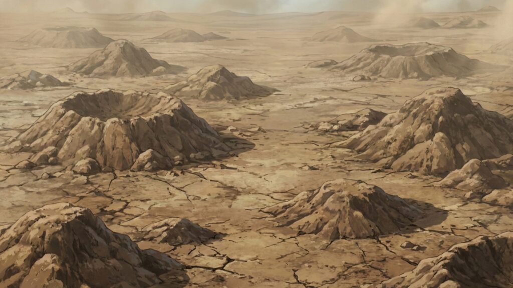 土の大地が広がる戦う場所