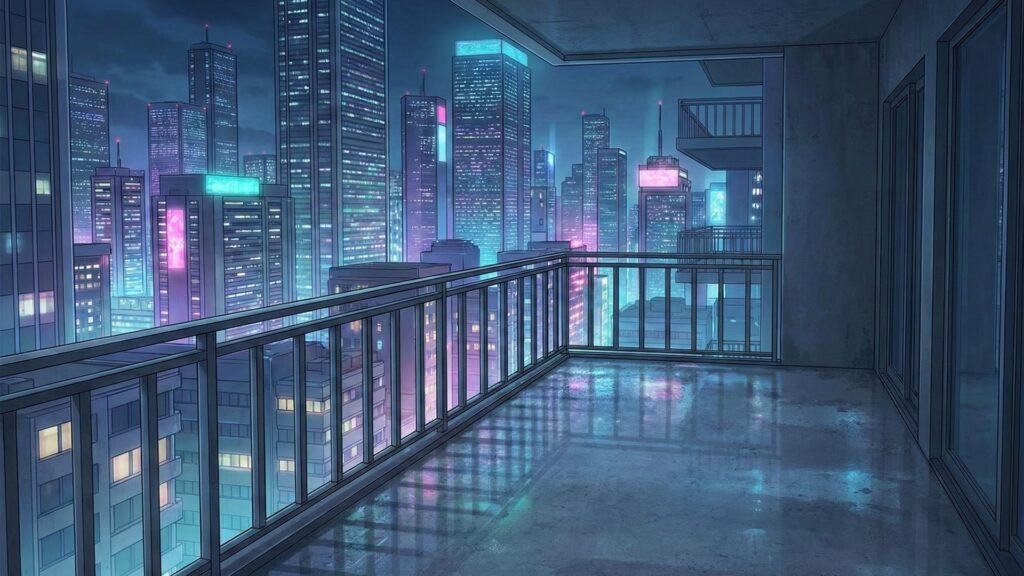 高層マンションのベランダ