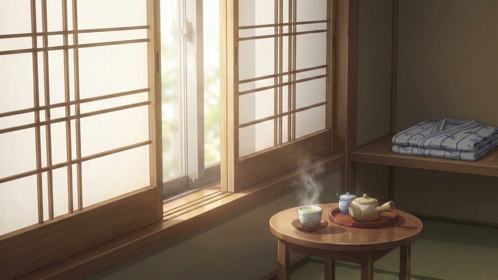 温泉旅館の客室（和室）