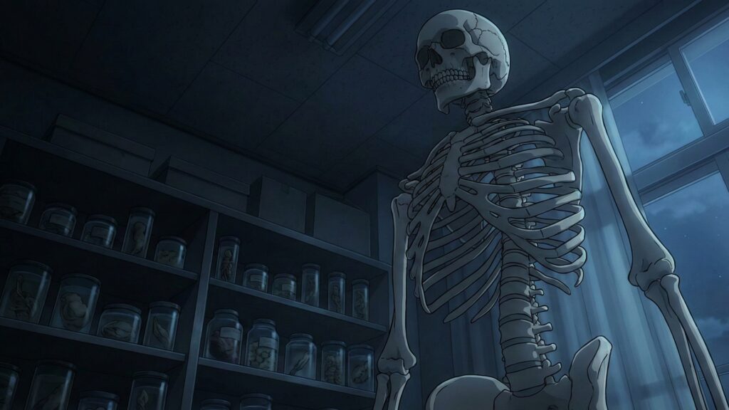 深夜の学校の理科室