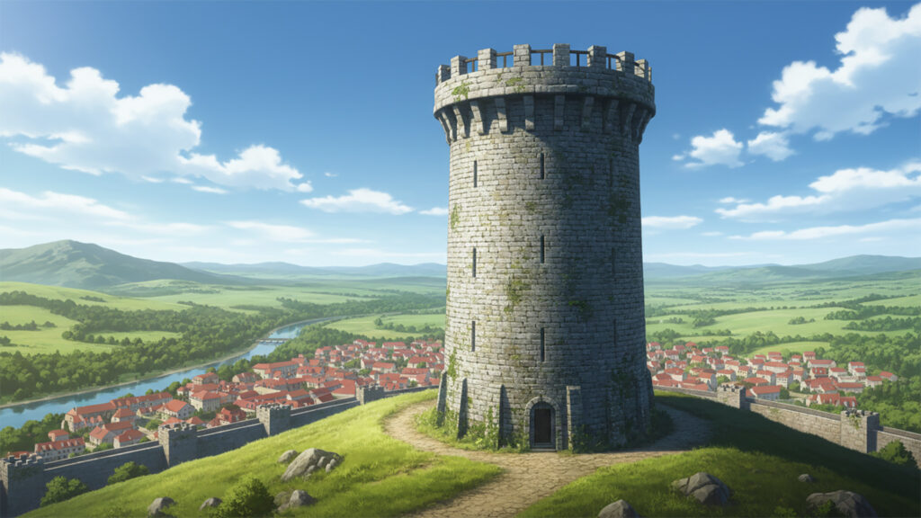 中世風の街を見渡せる展望台｜外観