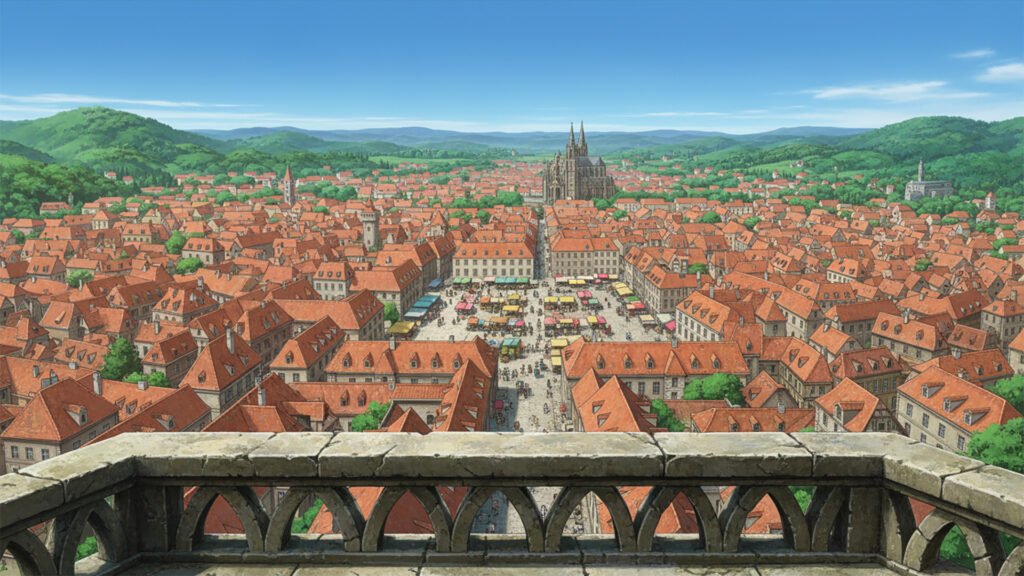 中世風の街を見渡せる展望台｜展望台からの風景