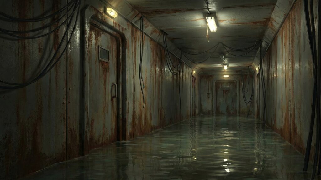 地下シェルターの旧区画（放棄エリア）