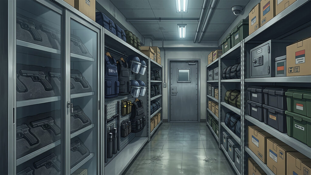 警察の保管室｜差分ありの背景イラストのフリー素材