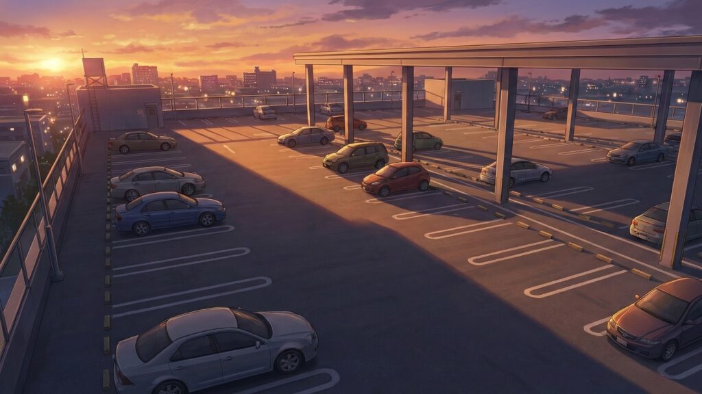 立体駐車場の屋上