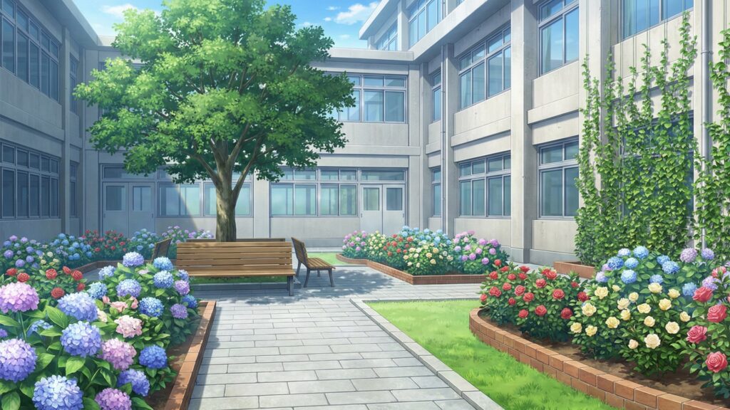 学校の中庭