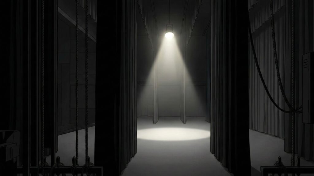 舞台上のサスの当たったところ