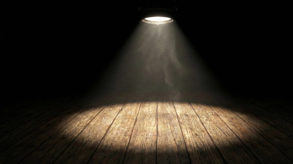 舞台上のサスの当たったところ