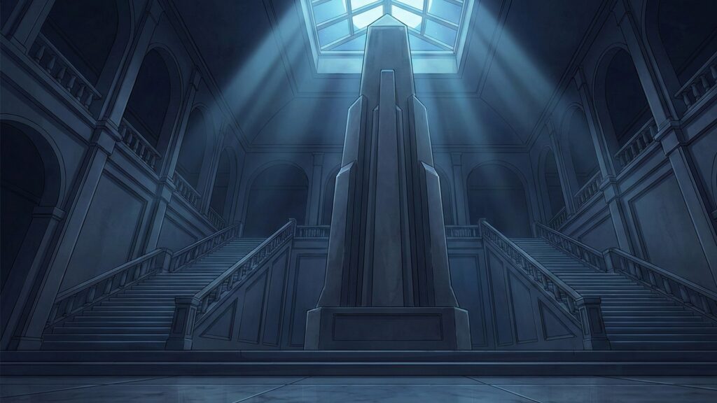 夜の美術館・博物館のエントランスホール