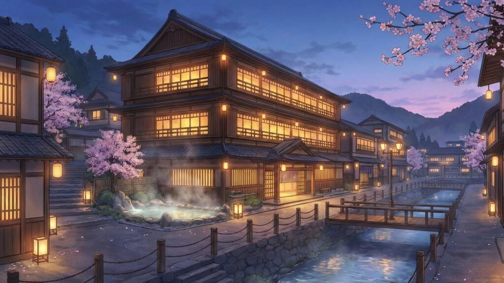 温泉旅館の旅館の外観