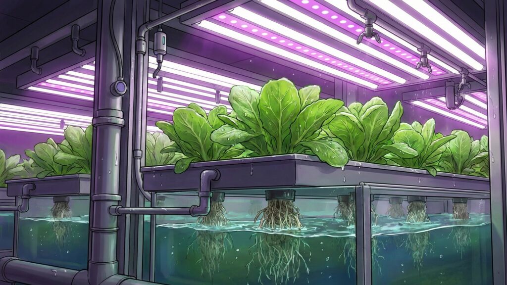 地下シェルターの地下農場