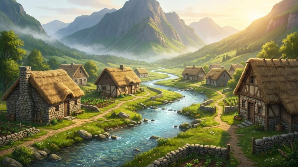 素朴な谷の集落