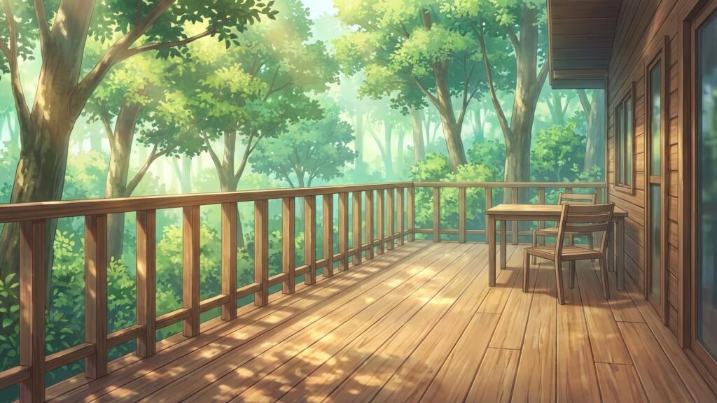 山奥のウッドデッキ