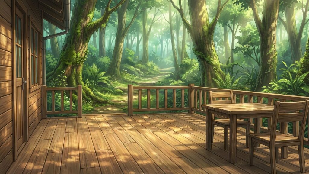 山奥のウッドデッキ