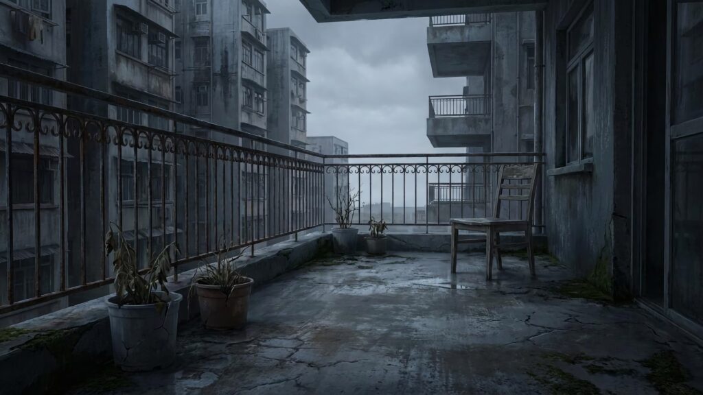 廃墟のベランダ