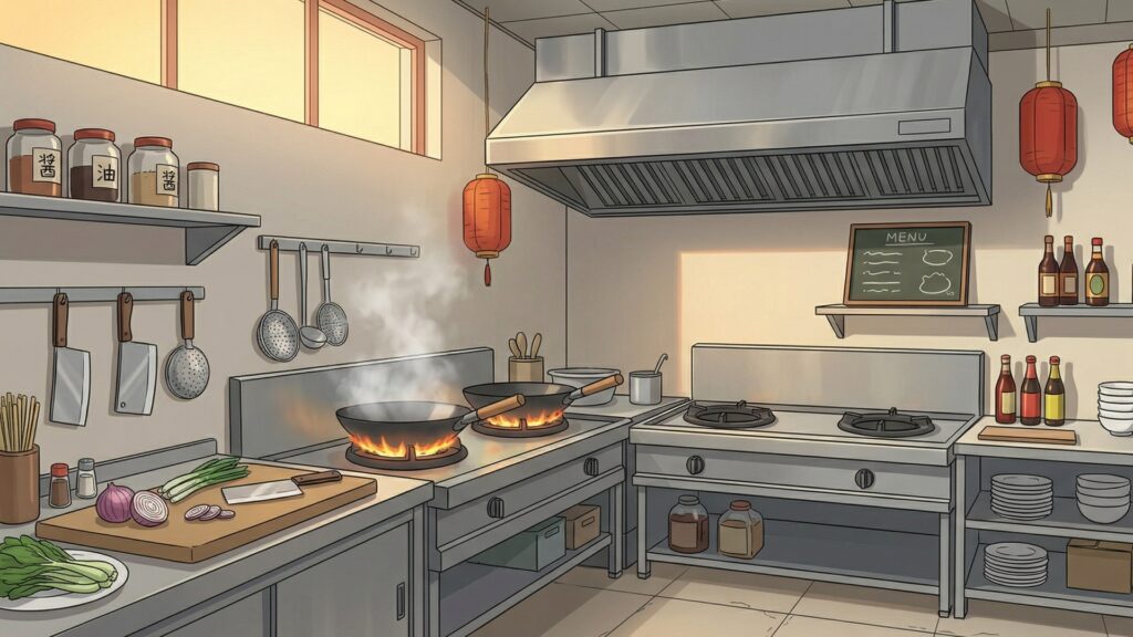中華料理屋の厨房