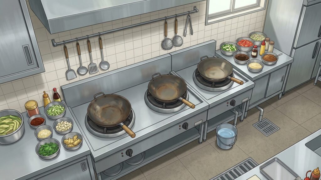 中華料理屋の厨房