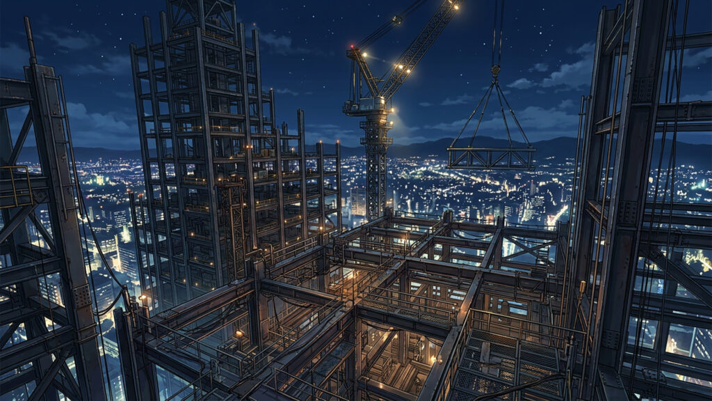 高層ビルの建設現場｜差分あり