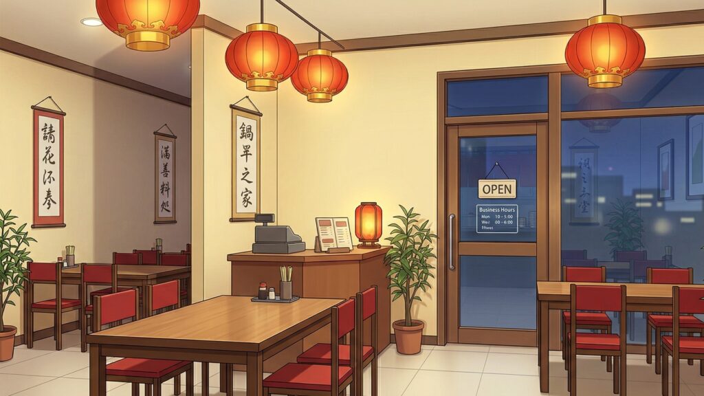 中華料理屋の内装