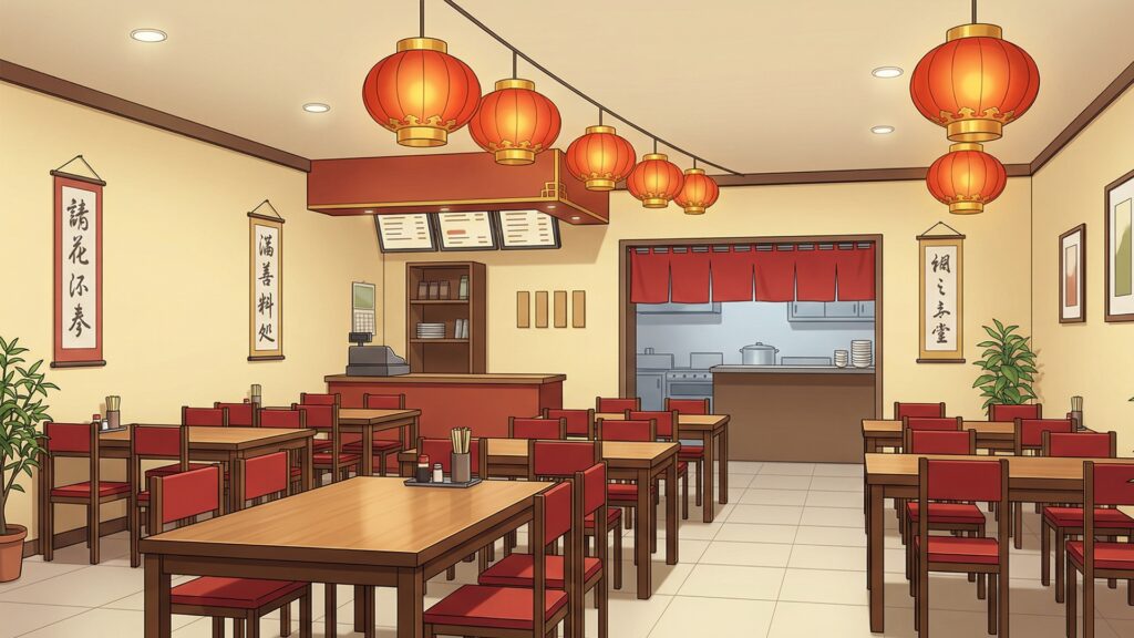 中華料理屋の内装
