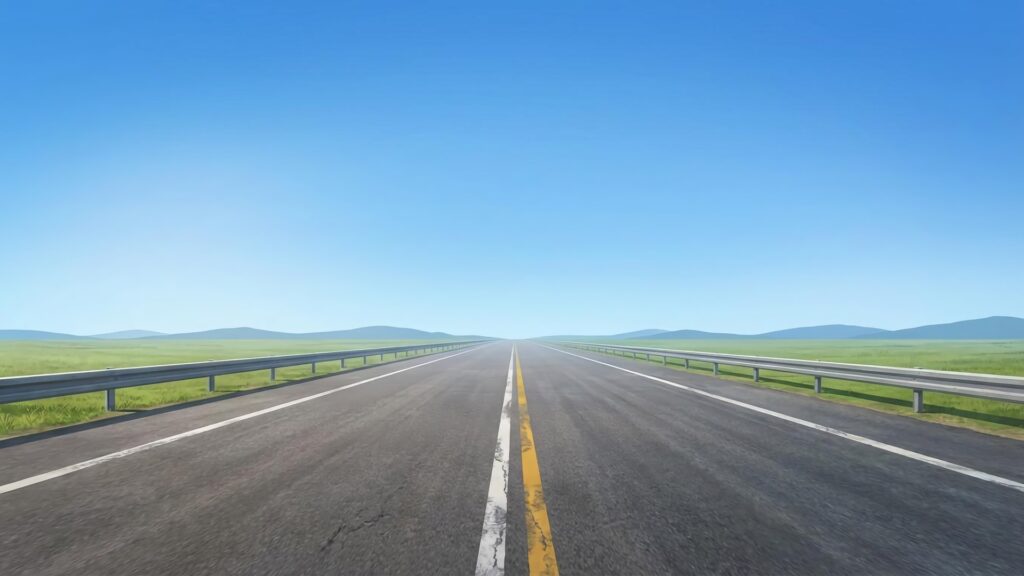 田舎の大きな道路