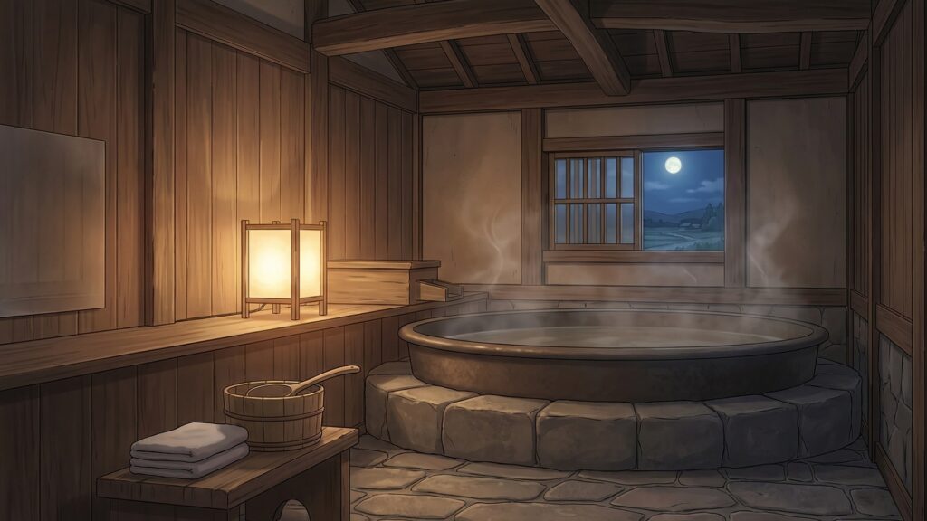 古民家の古いお風呂場