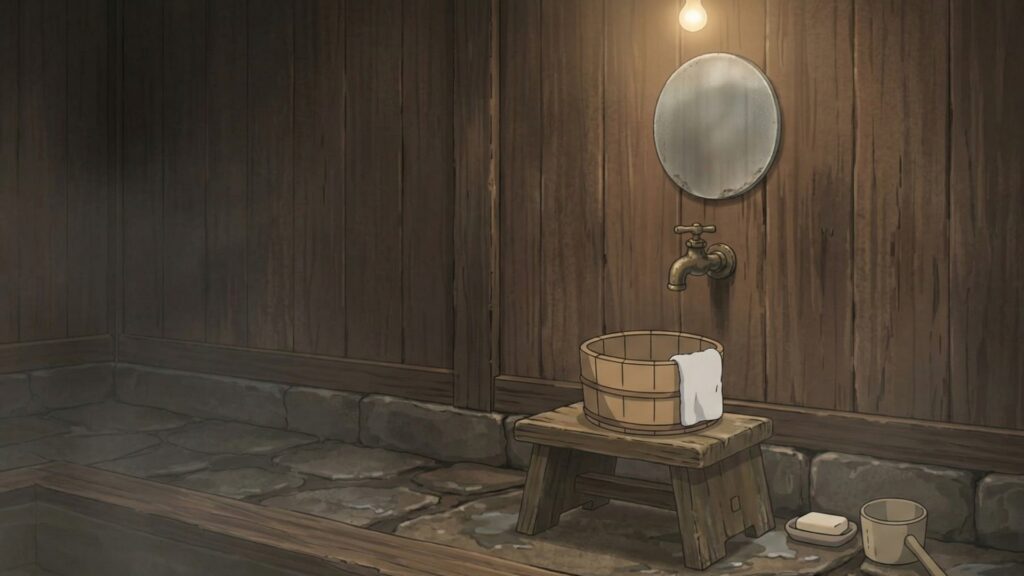 古民家の古いお風呂場