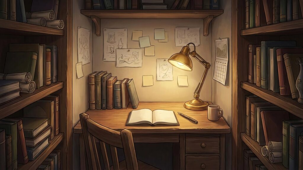 狭い読書スペース