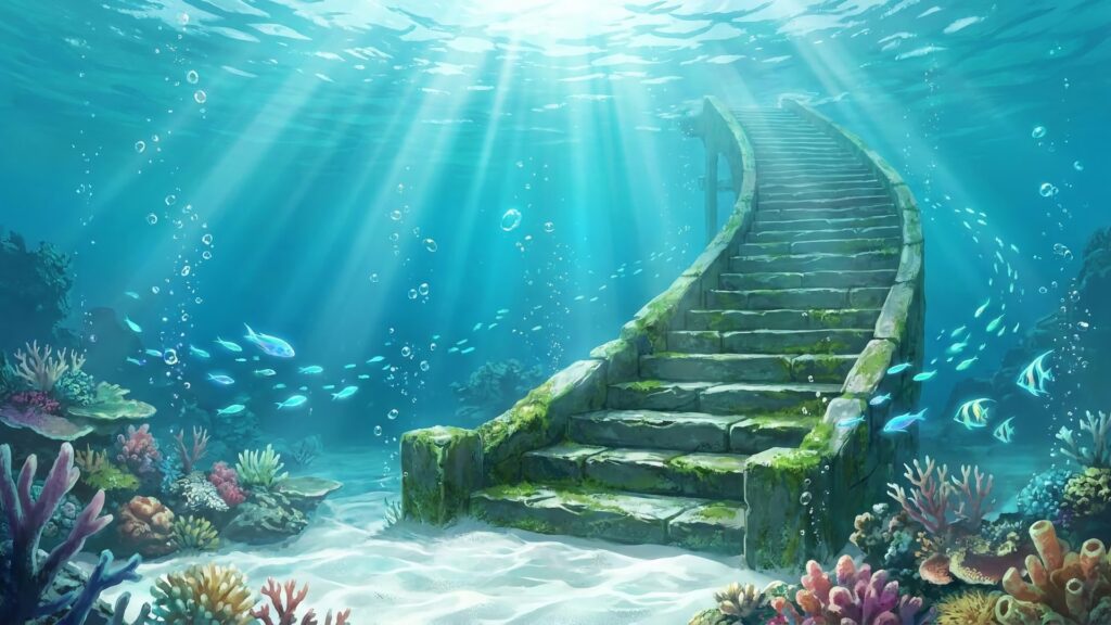 水中の階段