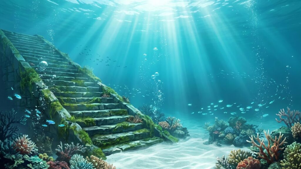 水中の階段