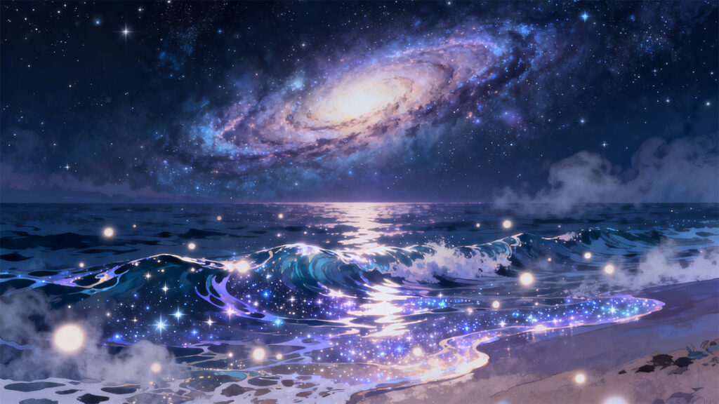 星生みの海の背景イラストのフリー素材