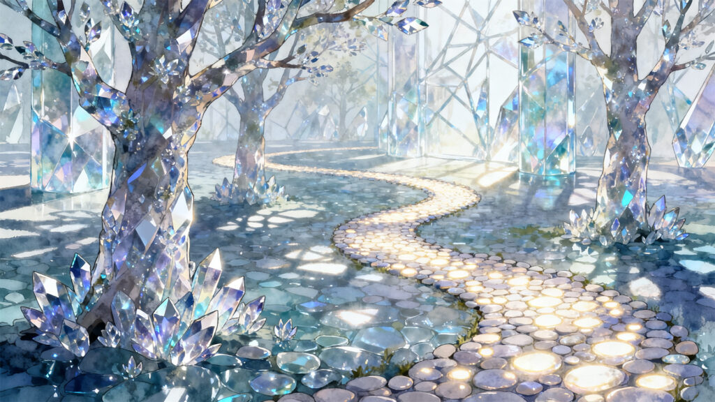 結晶の樹海の背景イラストのフリー素材