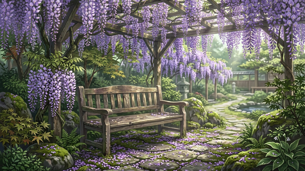 藤棚のある庭園