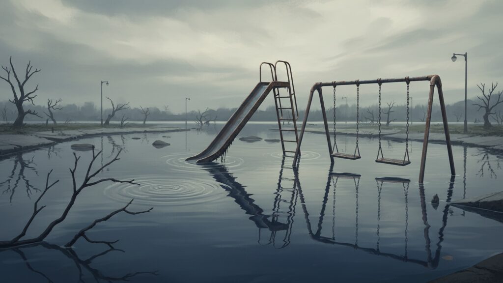 孤独な公園のスベリ台