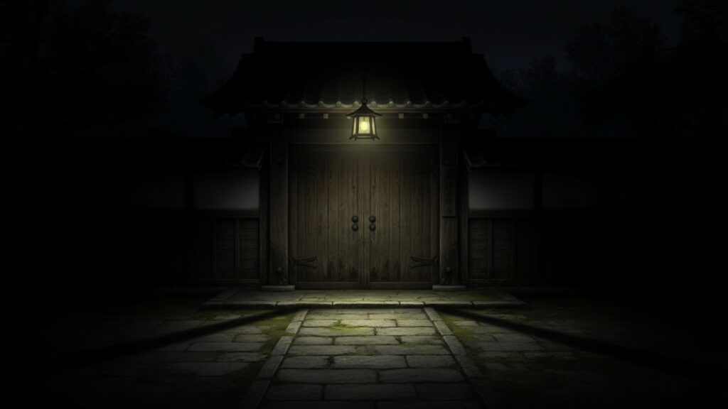 真夜中の帰宅_門扉