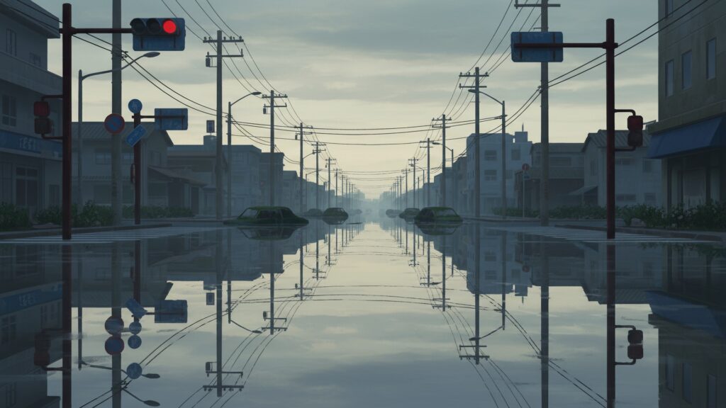 静寂の十字路_水没