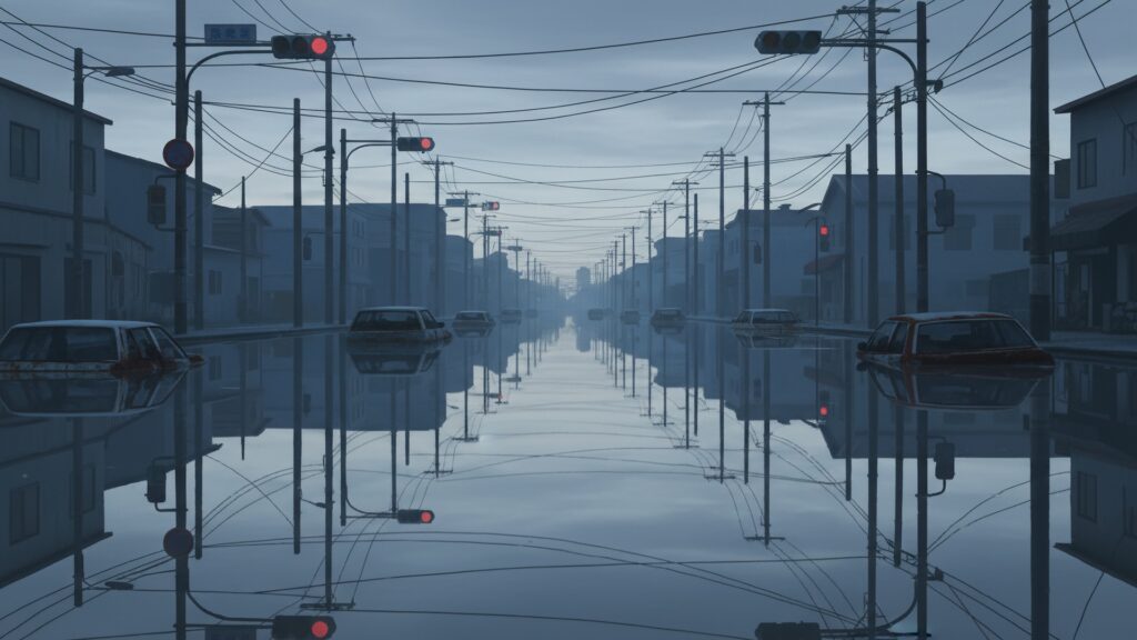 静寂の十字路_水没