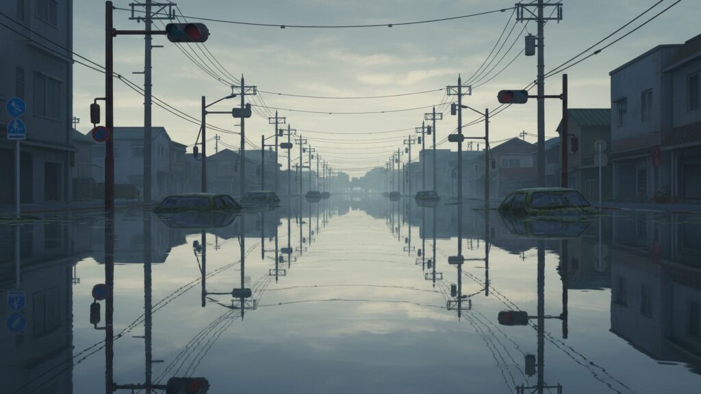 静寂の十字路_水没