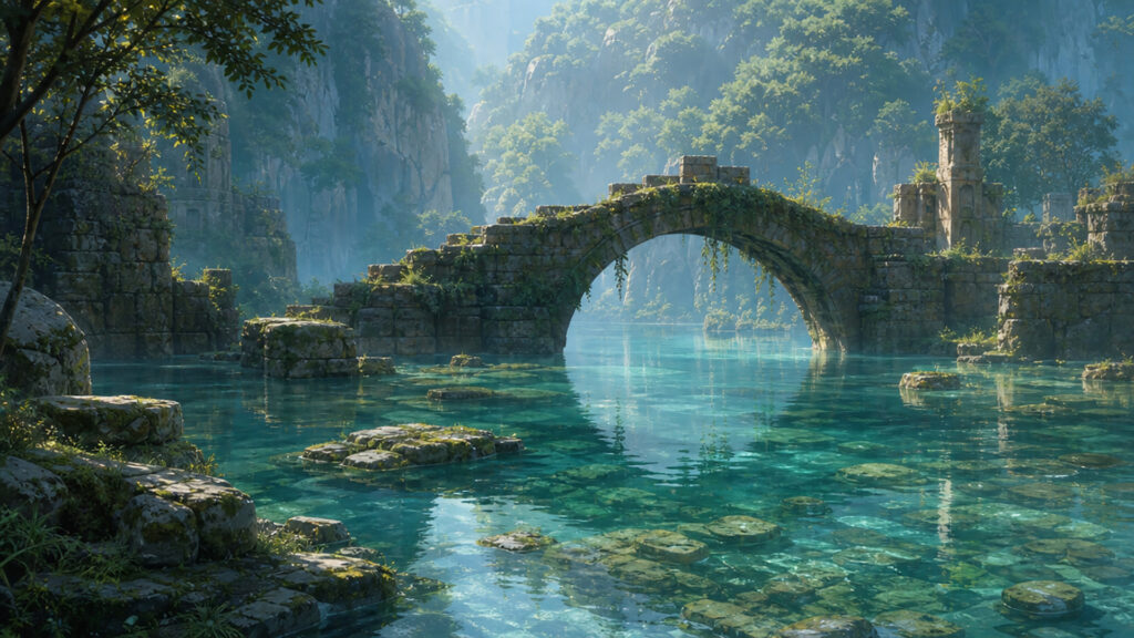 静寂に沈む渓谷