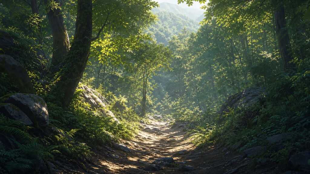 蝉時雨の山道